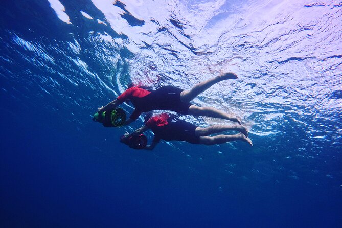 Eco Sea Scooter Beach Entry - Rent a GoPro Video tape Sea Turtles - Suit-Up at the Meeting Spot, With Safety Built In