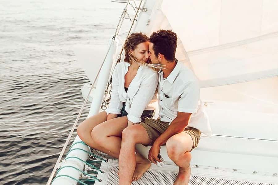 From Ma'alaea: 'Alihilani Sunset Sail Catamaran Tour - Boarding Alihilani: deck layout, shoe rules, and where to sit