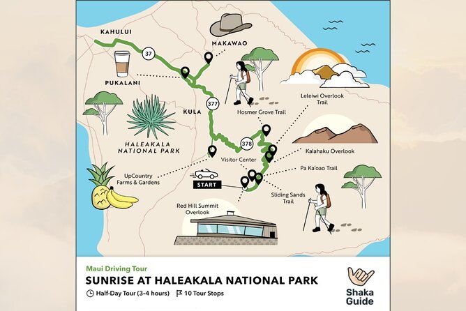 Haleakala Sunrise Self-Guided Audio Tour - The Shaka Guide App Experience: Offline, Auto Play, and Real GPS