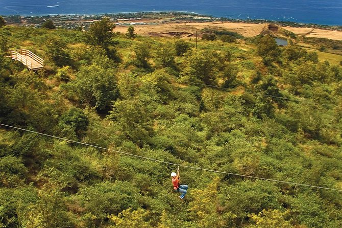 Maui 8 line Zipline Adventure: Soar above valleys & Island views - The first viewpoint: Kahoolawe to Molokai, then straight into the course