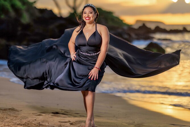 Maui Flying Dress Photoshoot Experience - Wailea at golden hour: what the 90 minutes are really like