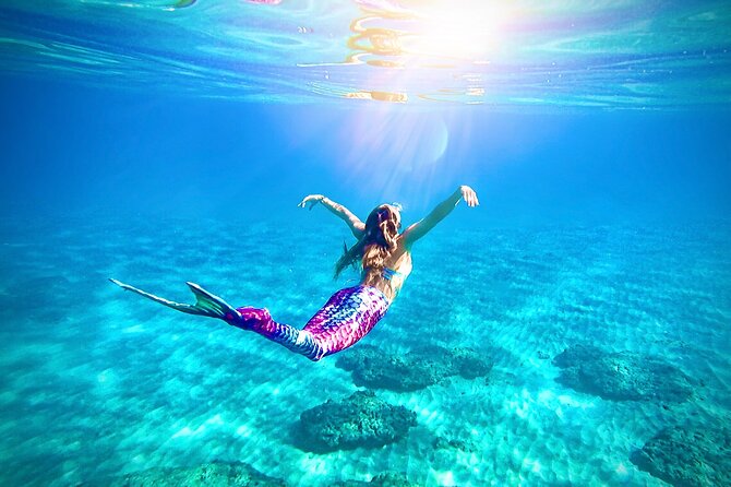 Mermaid Ocean Swimming Lesson in Maui - Makena Bay Calm-Water Mermaid Tail Setup