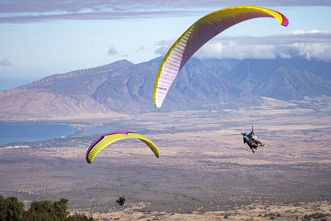 Paraglide Maui's 1K Tandem Paragliding Experience - The 1K tandem flight: calm gliding over the meadow and wide views