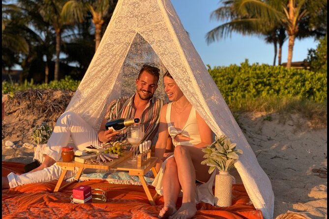 Romantic Sunset Picnic at Pristine Beach with Photo & Video - Arrival, Setup, and What the Picnic Looks Like