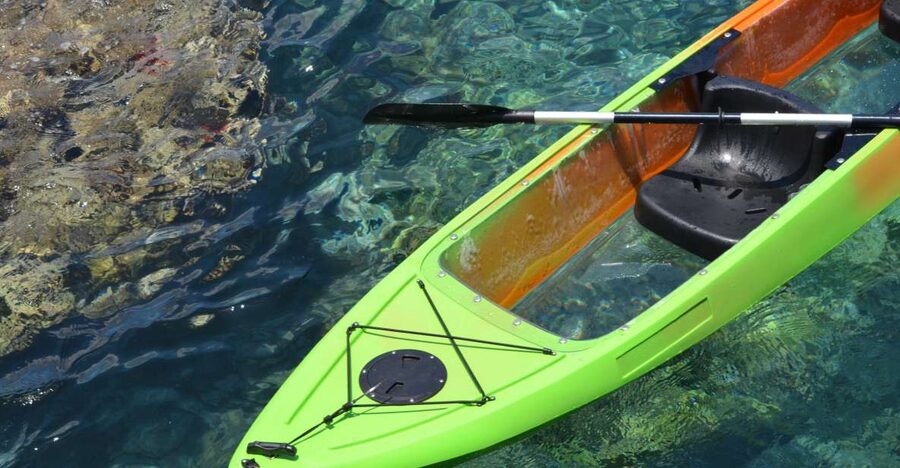 South Maui: Self Guided Clear Bottom Kayak Tour - Your kayak setup: orange and green glass-bottom boats with simple rules