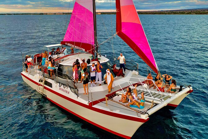 Sunset Sailing on a Floating Tiki Bar Charming Hawaiian Catamaran - Food and appetizers, what is included and what to plan around