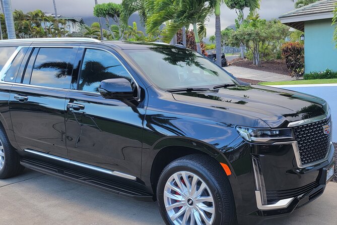 VIP Private Maui OGG Arrival Transfer in Black Cadillac Escalade - Where you can be dropped off across Maui